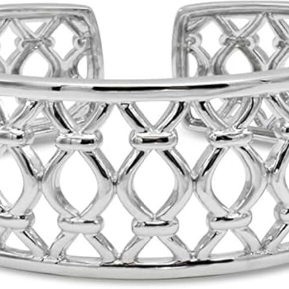NWOT ARIVA LIVING IN FINE JEWELRY High Polish Sterling Silver Hinged Cuff - Picture 1 of 16